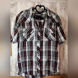 Machine Black and Red Plaid Casual Shirt